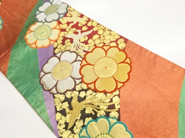 JAPANESE FUKURO OBI / WOVEN PHOENIX & SAKURA